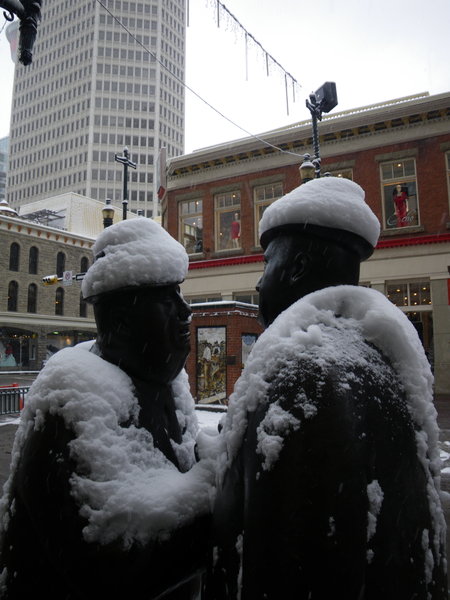 Snowy Statues In Calgary