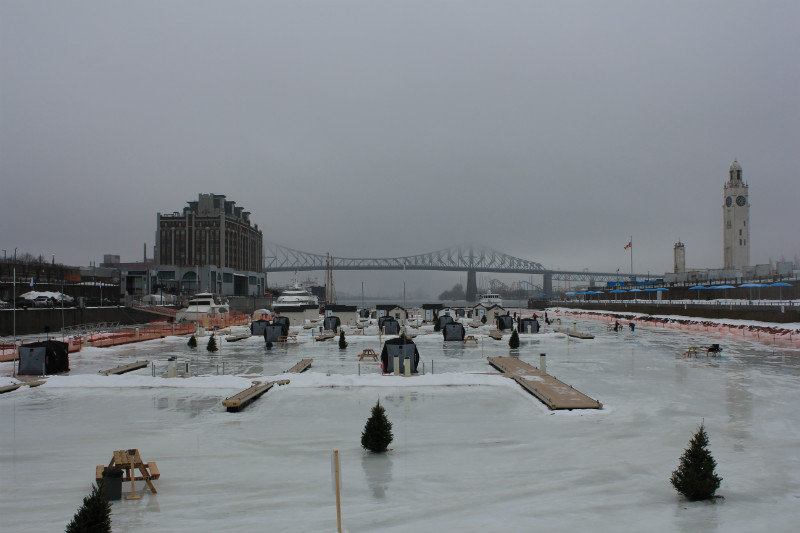 Ice Fishing Huts at the Old Port