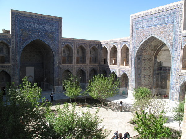 Inside the courtyard of one of the madrassas
