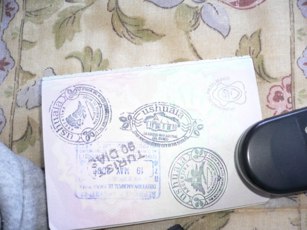 Passport stamp confirming southernmost city