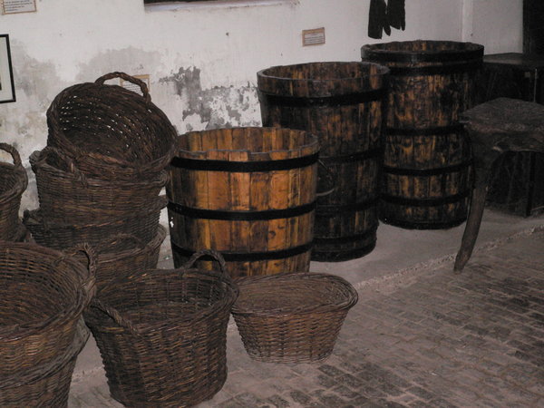 The old baskets in the winery