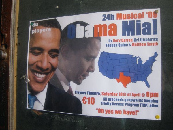 Obama Mia! Trinity College theatre production
