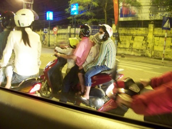 Four on a motorbike