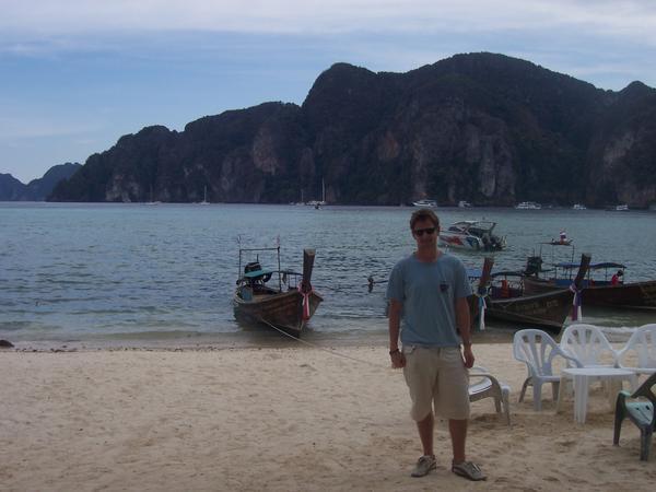 Me on beach near Ko Phi Phi pier