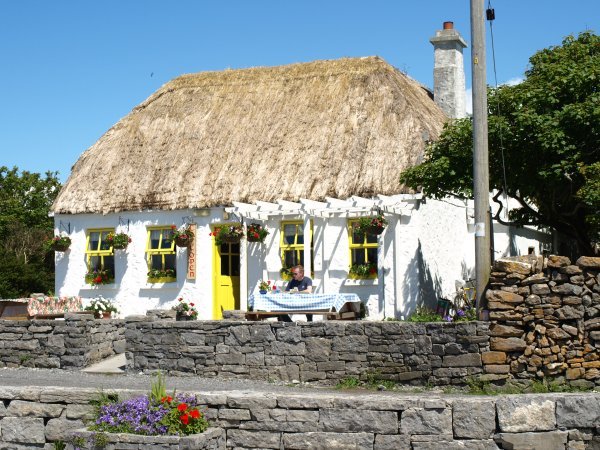 Straw roof cafe
