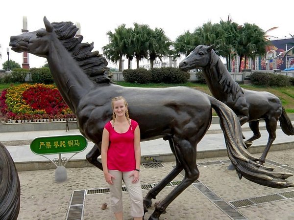 Horse Statue by River