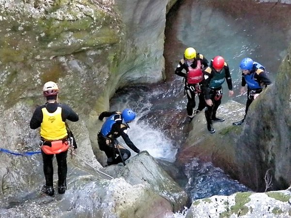 "Canyoning," One of Many Popular Thrill Sports in the Area