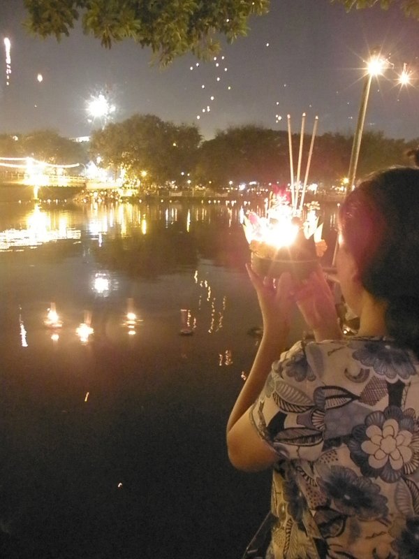 Lanterns, Fireworks, and Kratongs, All in One Shot