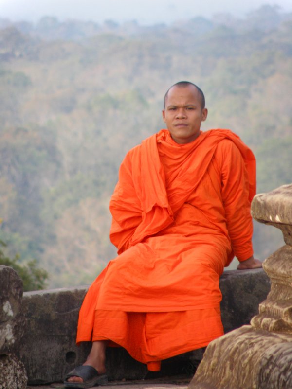 Monk at Sunset, Cambodia