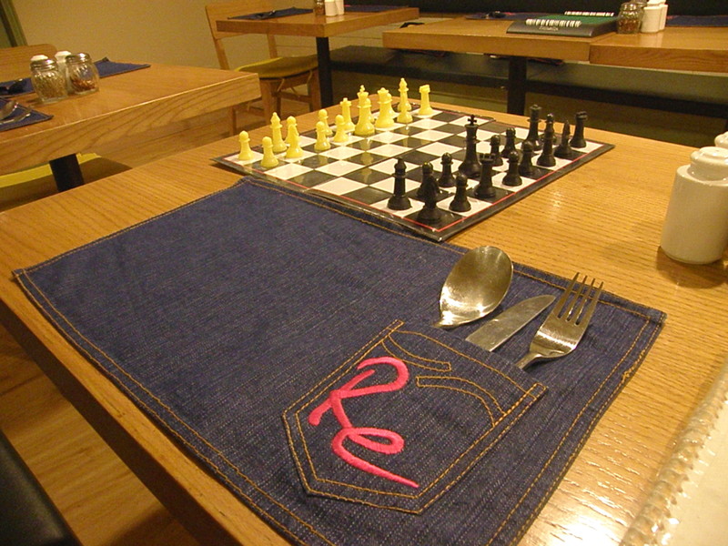 Denim Placemats and a Chessboard