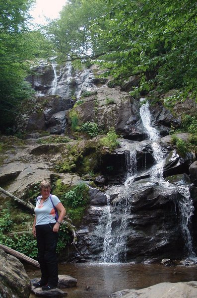 Carol at waterfall