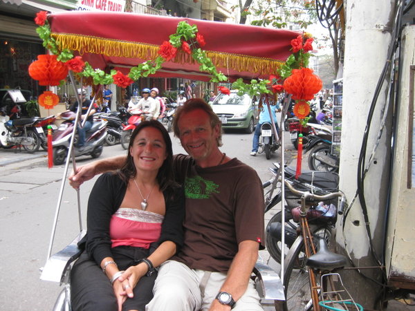 On a cyclo rickshaw