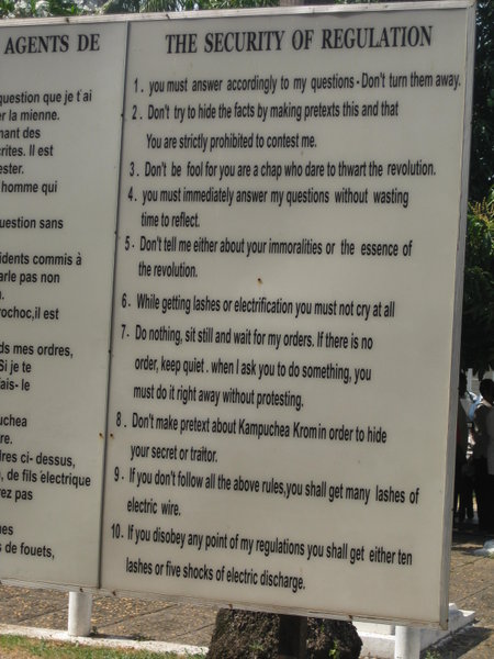 The rules of the Khmer Rouge...