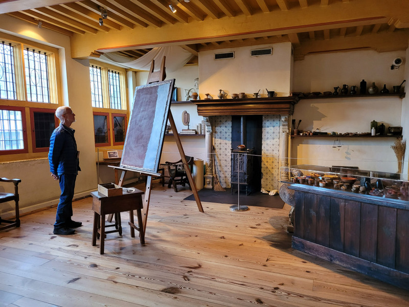 The area where Rembrandt stood and painted. The easel is in the spot where Rembrandt had it placed