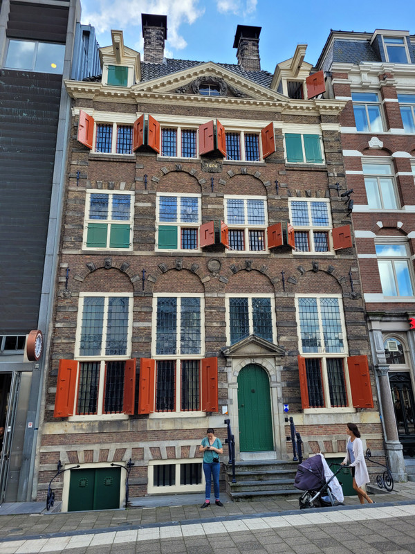 Rembrandt's house. The green door at the street level is the entry into the living room