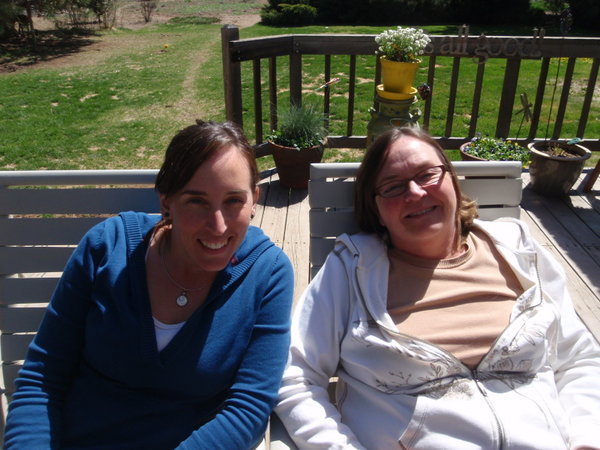 Betsy & Emily relaxing on the back porch