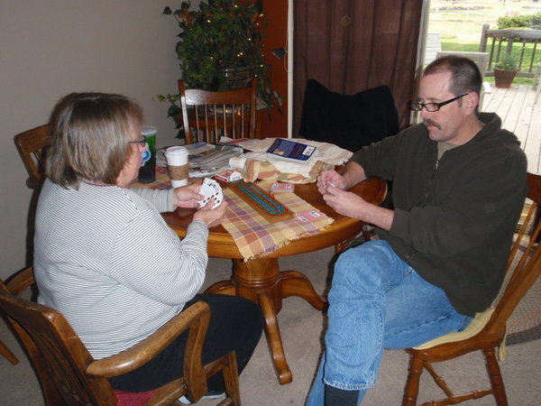 Hot game of cribbage-Nancy beat her brother