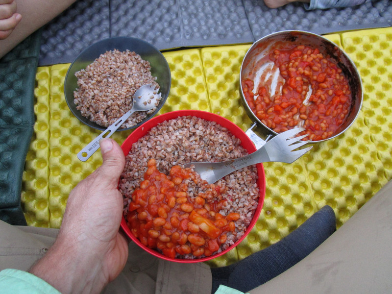 Buckwheat and saucy beans for dinner