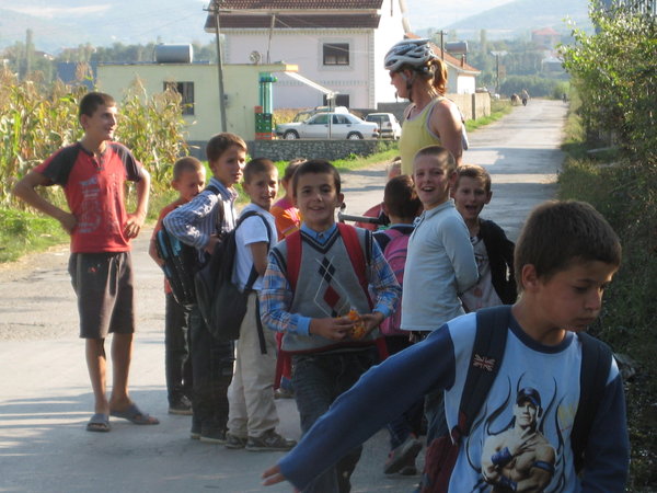 Excited but respectful kids in Albania