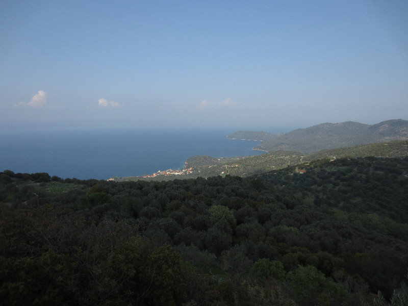The view from north Lesvos back to Turkey