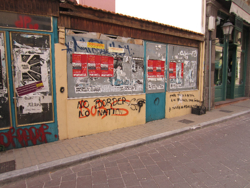 "No Border No Nation" graffiti - Greece