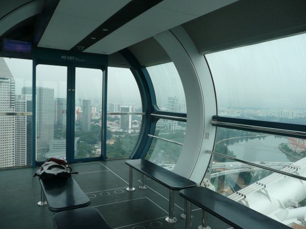 Inside a capsule of the Singapore Flyer