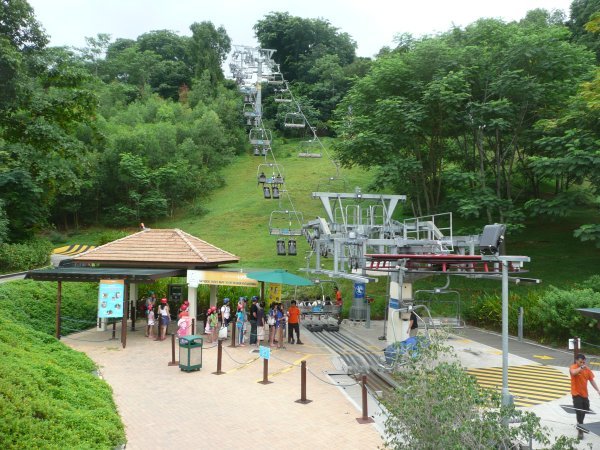 Lifts going up to ride the luges on Sentosa Island