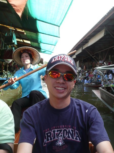 Yours truly mugging at the Floating Market