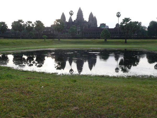 The reflection pools in front of Angkor Wat