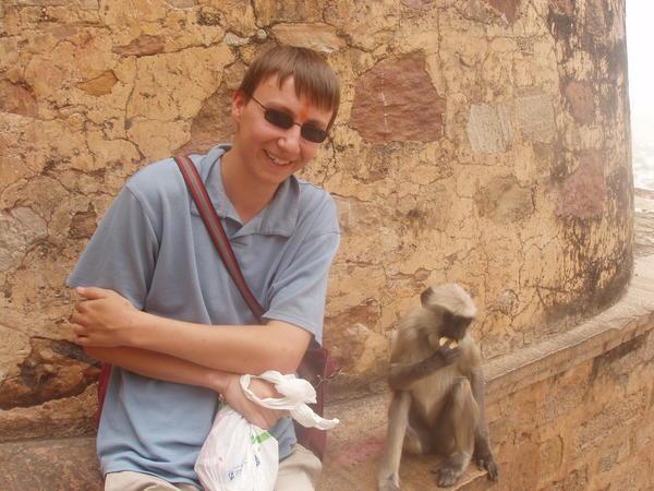 Me and a Monkey at Chittorgarh