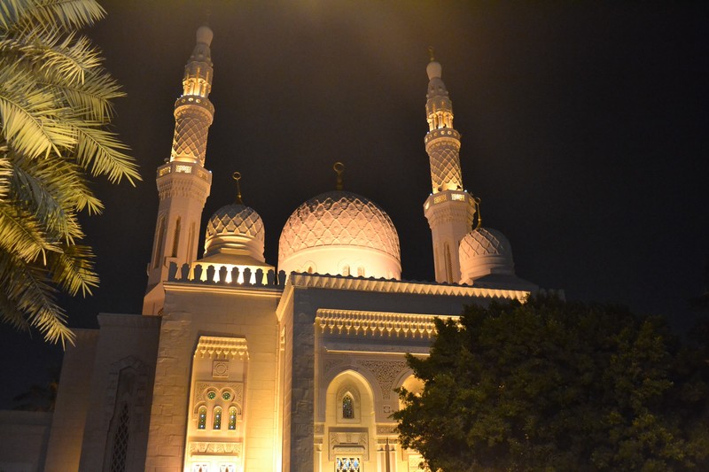 Jumeriah Mosque at night