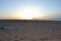 Sunset over the desert camp.