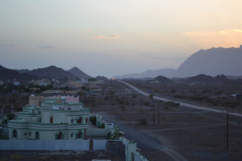 A hazy sunset in Oman