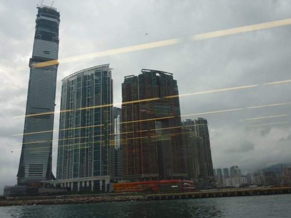 Buildings entering back into Hong Kong harbour