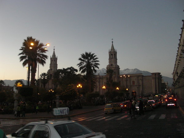 the plaza at night
