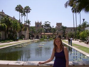 Dianna by a pond in Balboa Park