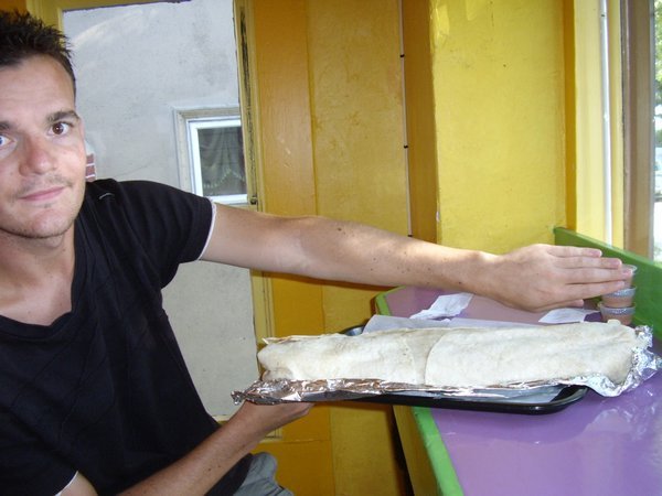 Matt with his Burritozilla - it was as long as his arm