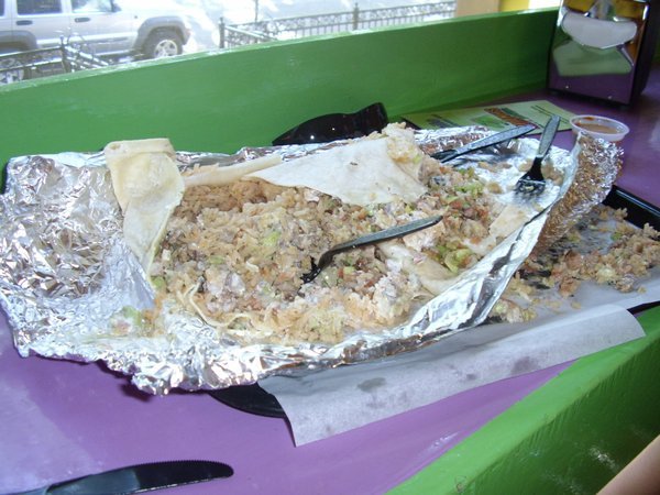 The remains of Matt's Burritozilla