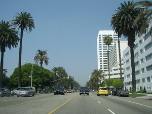 Driving through Santa Monica