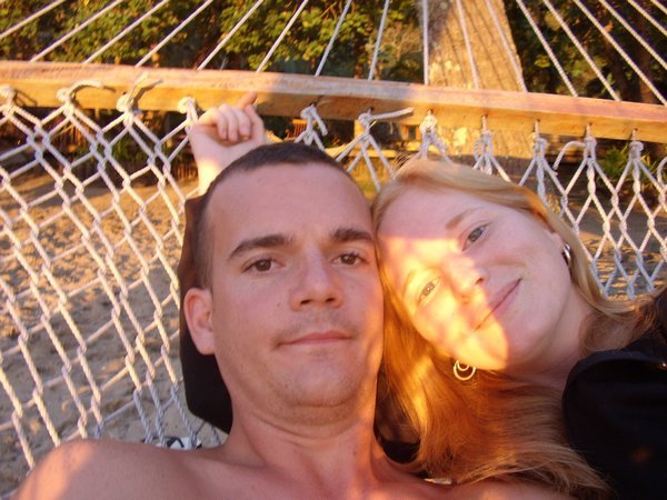 Us chilling out in a hammock