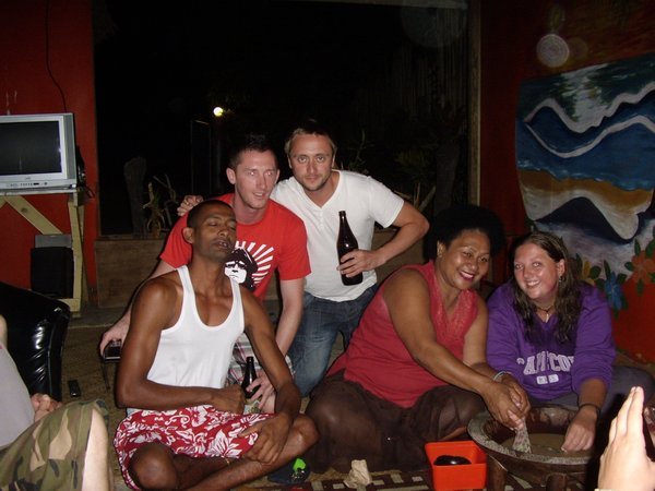 Partaking in one of many Kava ceremonies while at Drift in Fiji Hostel