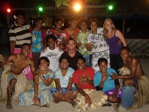 Us with some of the staff at White Sandy Beach
