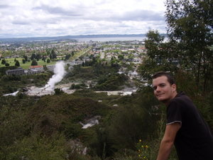 Matt watching the Wai-O-Tapu Springs