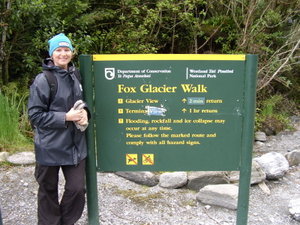 Dianna heading off to Fox Glacier