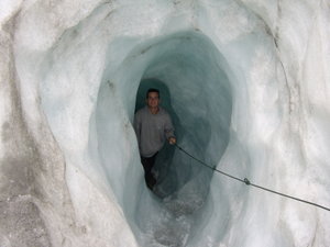 Matt heading into an ice hole