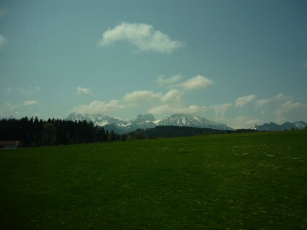 First view of Bavarian Alps