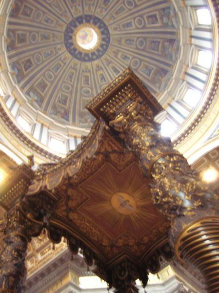 the dome and baldacchino covering the high altar