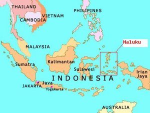 Map of Indonesia, showing Maluku & Sulawesi