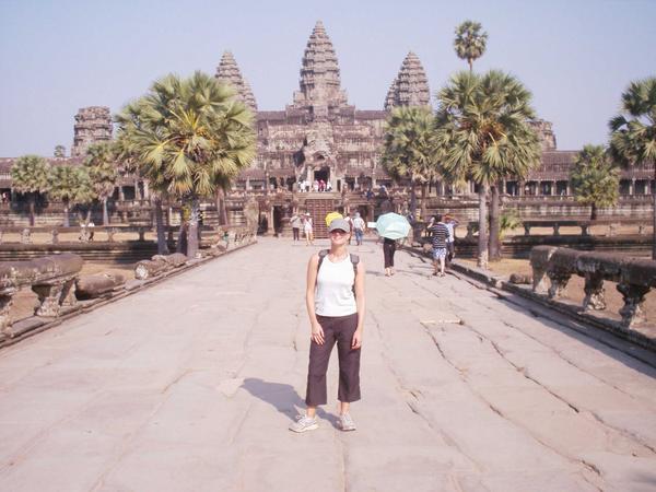 Cindy outside Angkor Wat