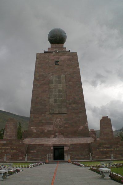The statue marking the equator